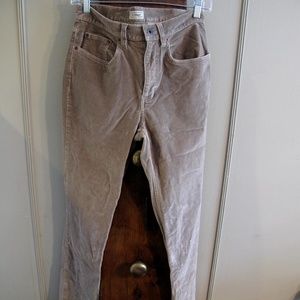 LL BEAN Velvet Straight Leg Pants Tan Putty 6